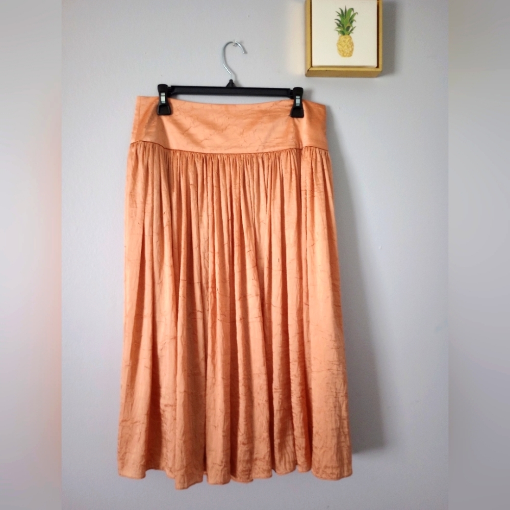 Casual skirt Talbot's Women  midi color peach nylon and polyester pleated Size 8